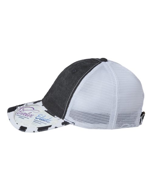 Women's Printed Visor with Mesh Back Cap - JANET